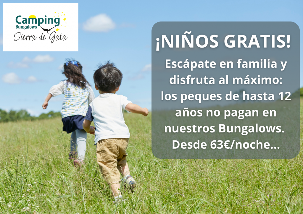 Oferta niños gratis camping Sierra de Gata