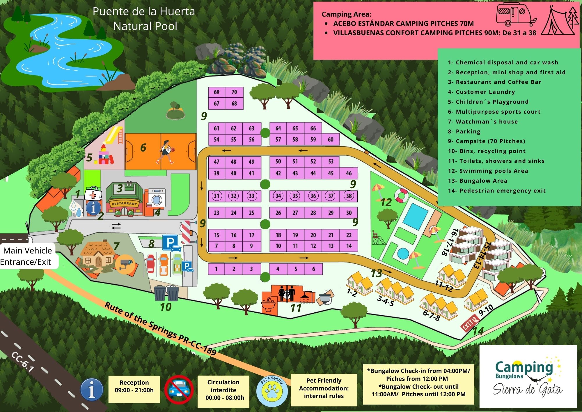 Plano Camping Bungalow Sierra de Gata